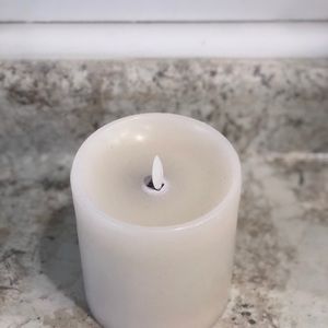 White Flameless Pottery Barn Candle
